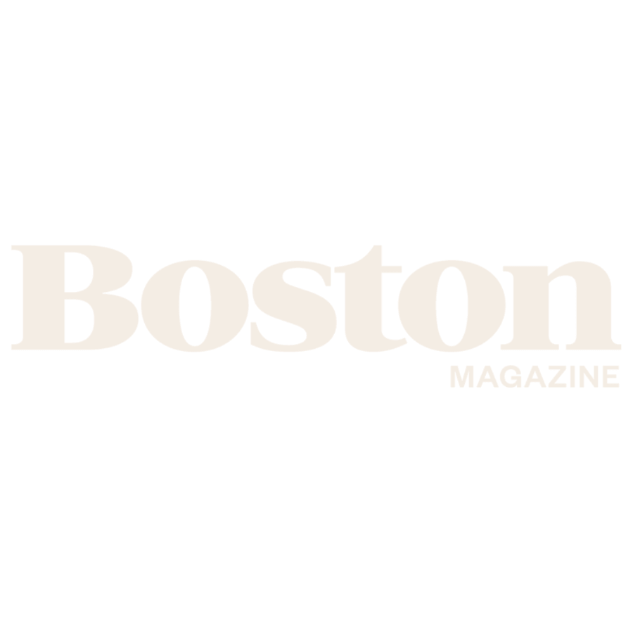 Logo of Boston Magazine in a light-colored font.
