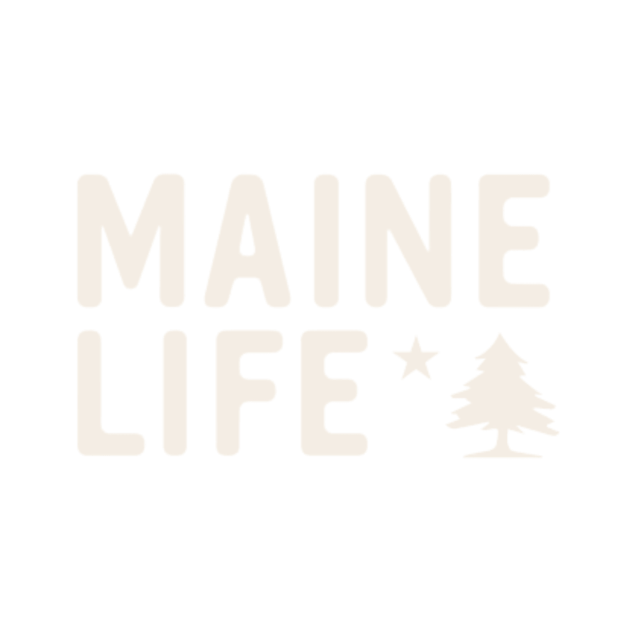 Text graphic featuring the words "MAINE LIFE" and an outline of a tree.
